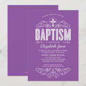 SCHATTIGE doopsel sierlijke wervelingen vet violet Kaart (Voorkant / Achterkant)