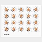 Schattige Dopey Gingerbread Man retouradres Ronde Sticker (Vel)