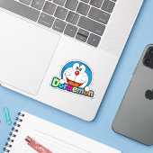Schattige Doraemon Fanart Sticker (Laptop met iPhone)