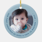 Schattige Dorp Eerste Kerstmis als grootouders Fot Keramisch Ornament (Achterkant)