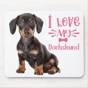 Schattige Doxin Puppy Wienerse liefde Hond Moeder Muismat