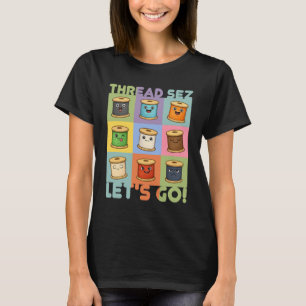 Schattige draadcollage naaien quilter naaister t-shirt