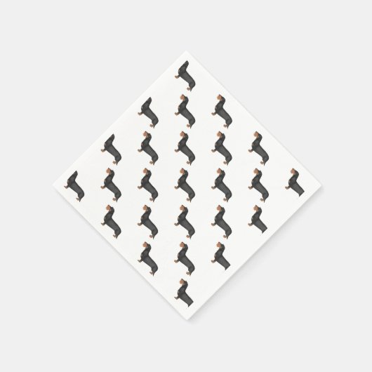 Schattige draadhaar teckel worst hond servet (Hoek)