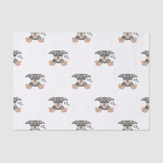 Schattige draadhaar teckel worst hond tissuepapier (Voorkant)