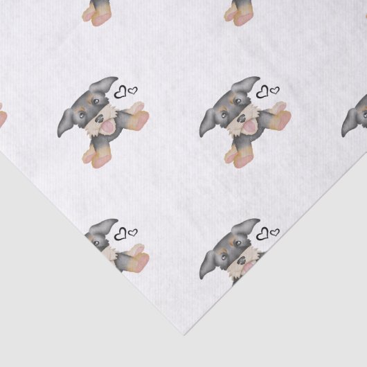 Schattige draadhaar teckel worst hond tissuepapier (Detail)