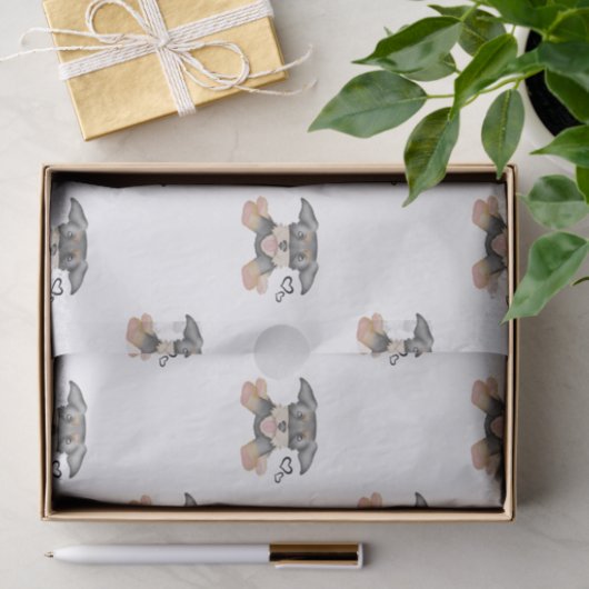 Schattige draadhaar teckel worst hond tissuepapier (Geschenk)