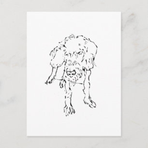 Schattige draadharige Dachshund-hond Briefkaart