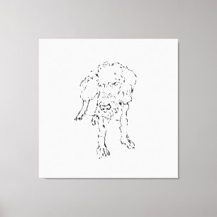 Schattige draadharige Dachshund Puppy Hond  Canvas Afdruk