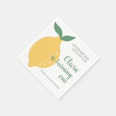 Schattige Draaien Een Gele Citroen 1e Verjaardag Servet (Hoek)