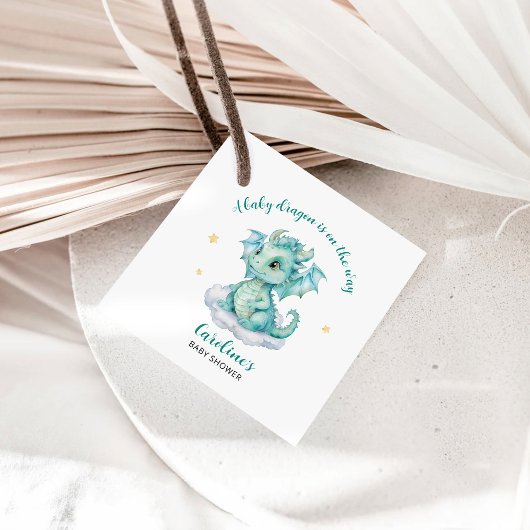 Schattige Draak Baby Borrel Bedankjes Labels
