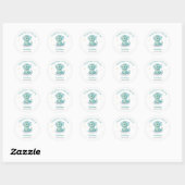 Schattige Draak Baby Borrel Ronde Sticker (Vel)