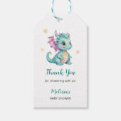 Schattige Draak Baby Shower Cadeaulabel (Voorkant)
