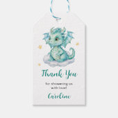 Schattige Draak Baby Shower Cadeaulabel (Voorkant)