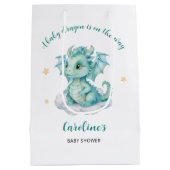 Schattige Draak Baby Shower Medium Cadeauzakje (Achterkant)