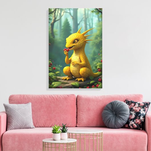 Schattige draak canvas afdruk (Insitu (Woonkamer))