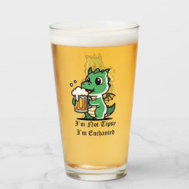 Schattige Draak die Bier Drinkt Glas