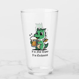 Schattige Draak die Bier Drinkt Glas
