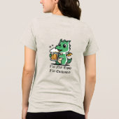 Schattige Draak die Bier Drinkt Tri-Blend Shirt (Achterkant)