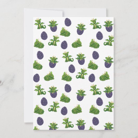 Schattige Draak Komt Aan Geslacht Neutrale Douche Kaart (Achterkant)