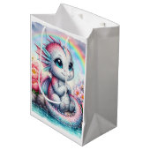 Schattige draak medium cadeauzakje (Voorkant Gekanteld)
