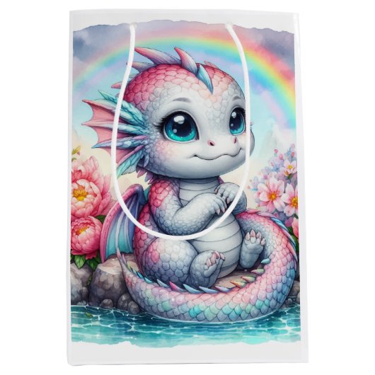 Schattige draak medium cadeauzakje (Voorkant)