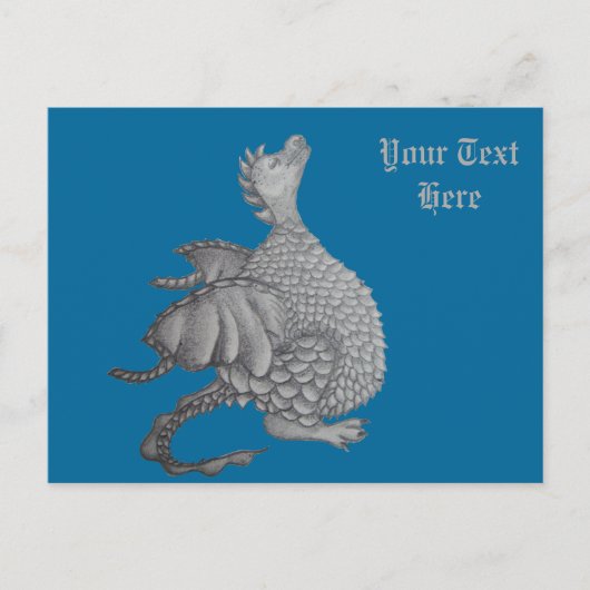 schattige draak - mythische en fantasiekunstkunst briefkaart (Voorkant)