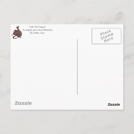 schattige draak - mythische en fantasiekunstkunst briefkaart (Achterkant)