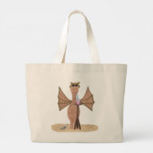 Schattige Draak op het Strand Grote Tote Bag (Achterkant)