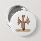 Schattige Draak op het Strand Ronde Button 7,6 Cm (Voorkant /achterkant)