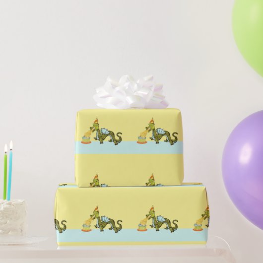 Schattige Draak Verjaardag Cadeaupapier (Feestgeschenken)
