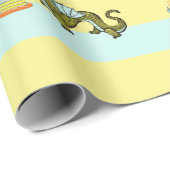 Schattige Draak Verjaardag Cadeaupapier (Rol Hoek)