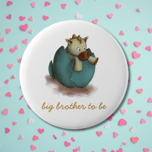 Schattige Draak Wordt Oudere Broer Ronde Button 5,7 Cm