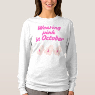 Schattige Dragen Roze Lint Ghosts Lange Mouw T-shirt