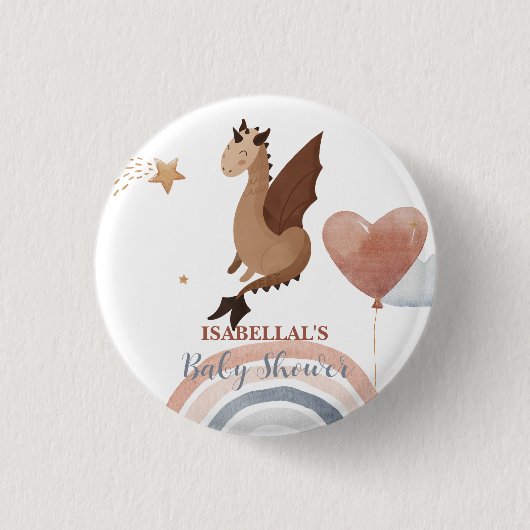 Schattige Dragon African American Boys baby shower Ronde Button 3,2 Cm (Voorkant)