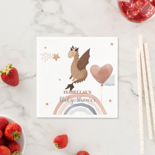 Schattige Dragon African American Boys baby shower Servet