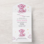 Schattige Dragon Baby shower All In One Uitnodiging (Binnen)