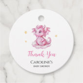 Schattige Dragon Baby shower Bedankjes Labels (Voorkant)