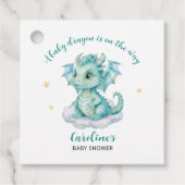 Schattige Dragon Baby shower Bedankjes Labels (Voorkant)
