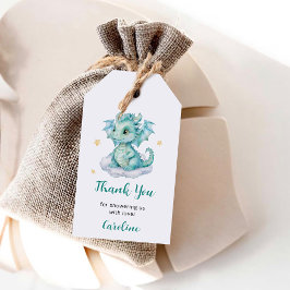Schattige Dragon Baby shower Cadeaulabel