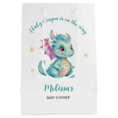 Schattige Dragon Baby shower Medium Cadeauzakje (Achterkant)
