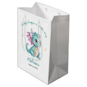 Schattige Dragon Baby shower Medium Cadeauzakje (Achterkant Gekanteld)