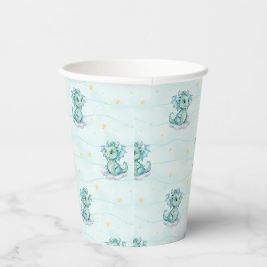 Schattige Dragon Baby shower Papieren Bekers (Rechts)