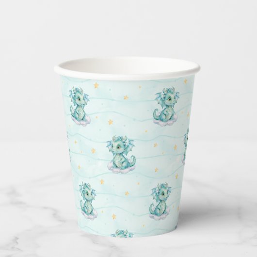 Schattige Dragon Baby shower Papieren Bekers (Voorkant)