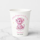 Schattige Dragon Baby shower Papieren Bekers (Achterkant)