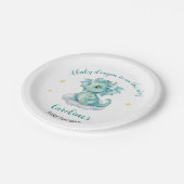 Schattige Dragon Baby shower Papieren Bordje (Gekanteld)