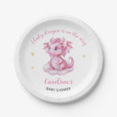 Schattige Dragon Baby shower Papieren Bordje (Voorkant)