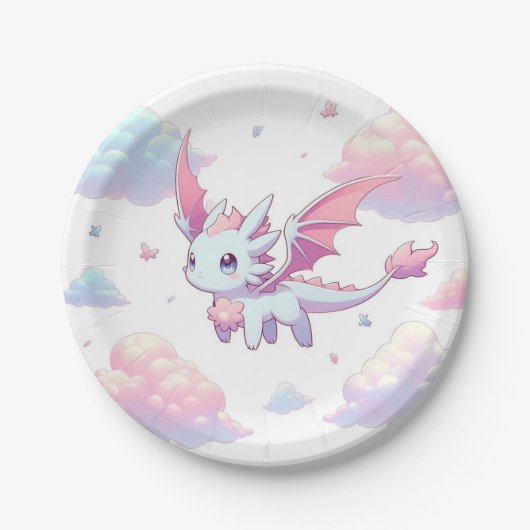 Schattige Dragon Baby shower Papieren Bordje (Voorkant)