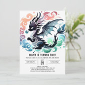 Schattige Dragon Birthday Digital Kaart (Staand voorkant)