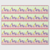Schattige Dragon Birthday Gift Wrapping Paper Cadeaupapier (Vlak)