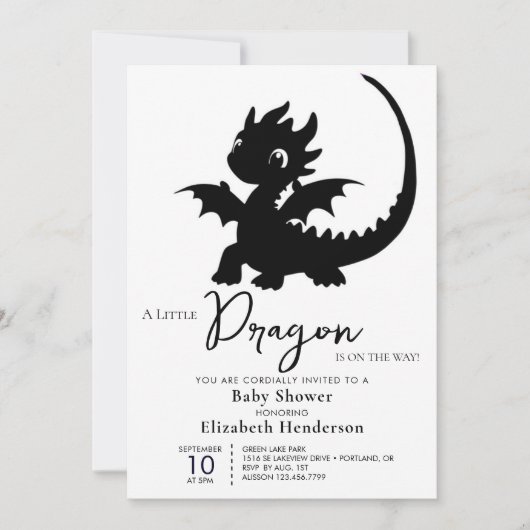 Schattige Dragon Boy Baby shower Kaart (Voorkant)